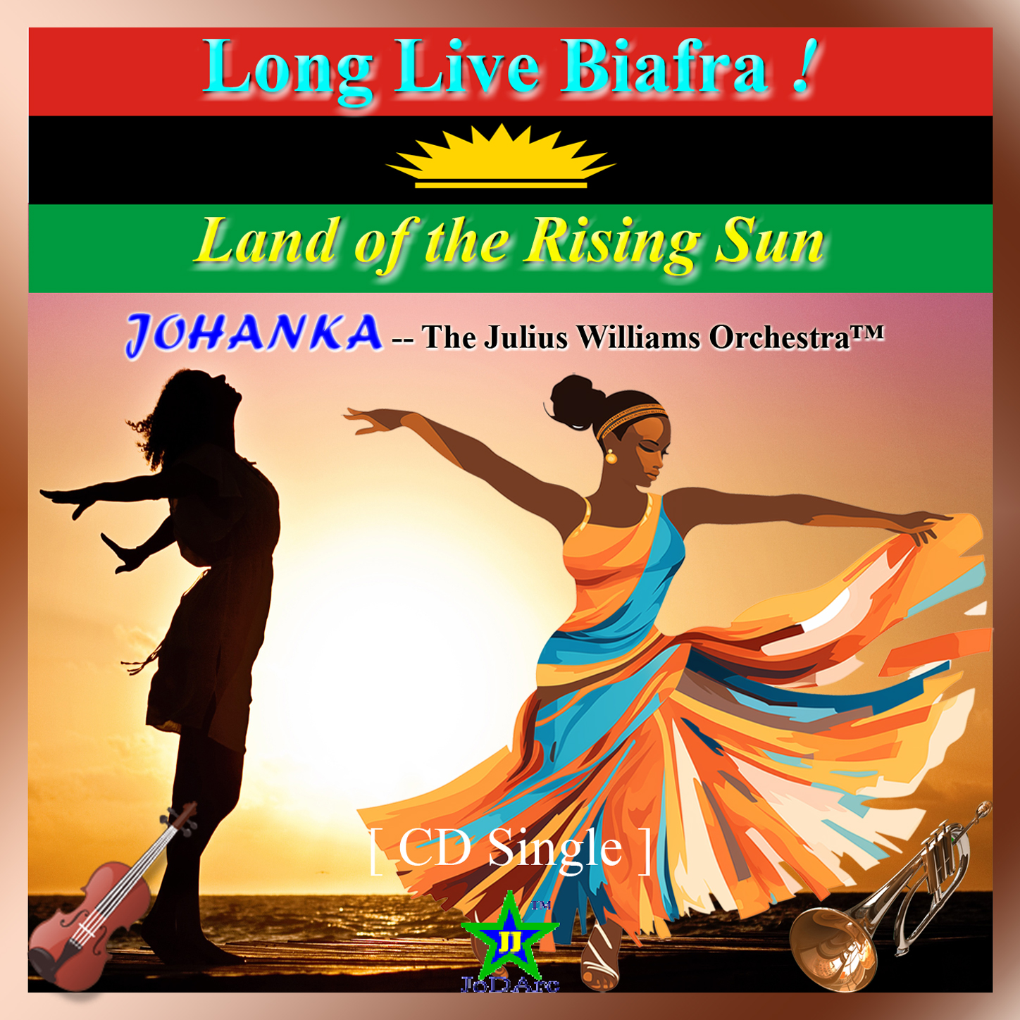 CD sleeve-cover-artwork for Long Live Biafra - Land of the Rising Sun